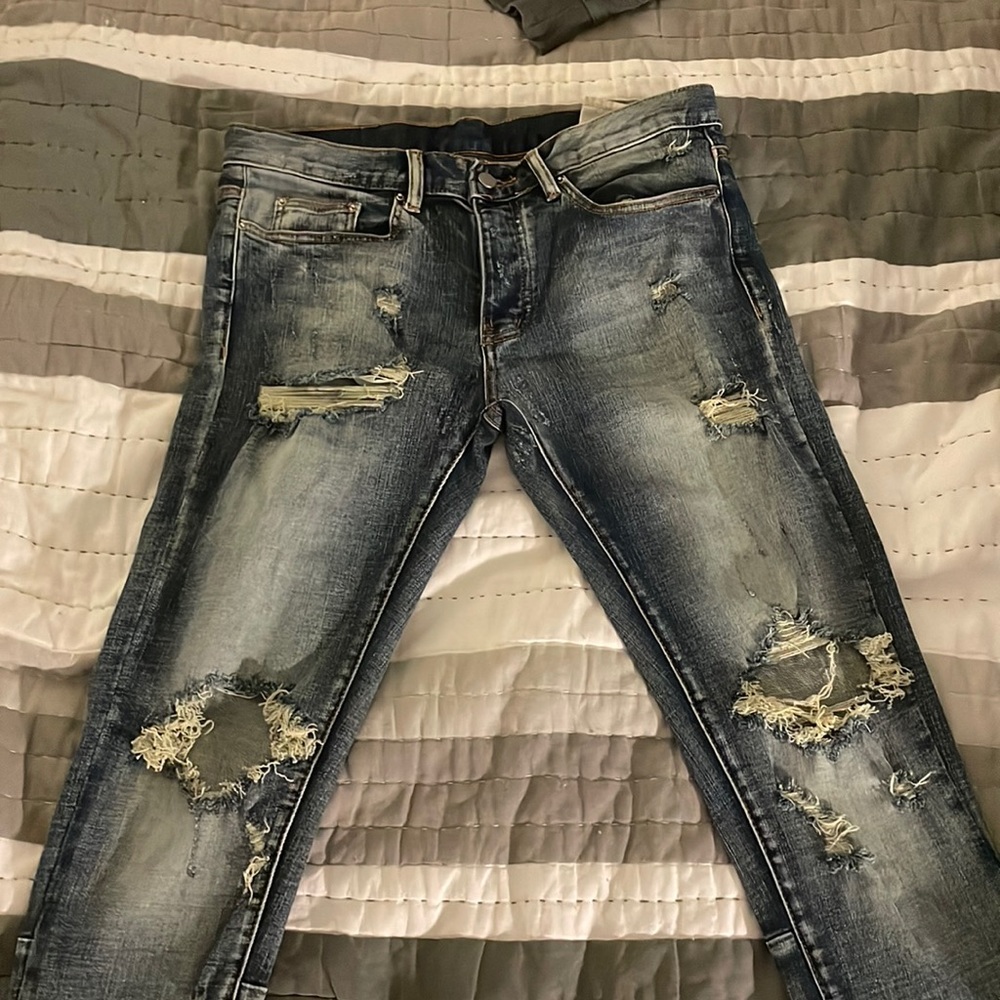 MNML jeans, Size 31, Slim Fit, zipper bottoms